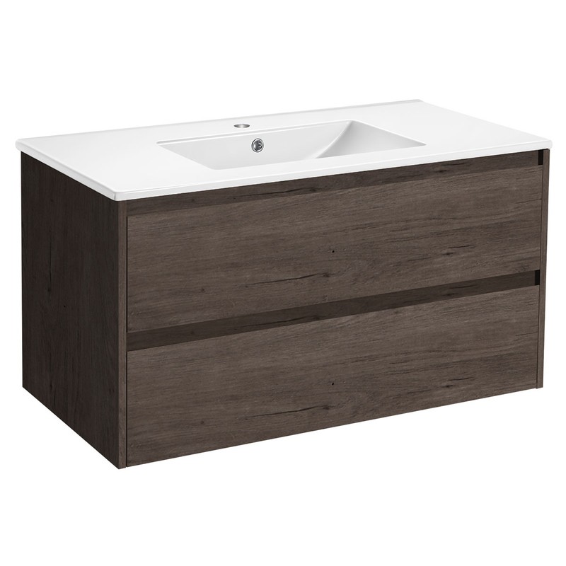 Тумба под раковину Vincea Gio 100 VMC-2G100RO подвесная R.Oak