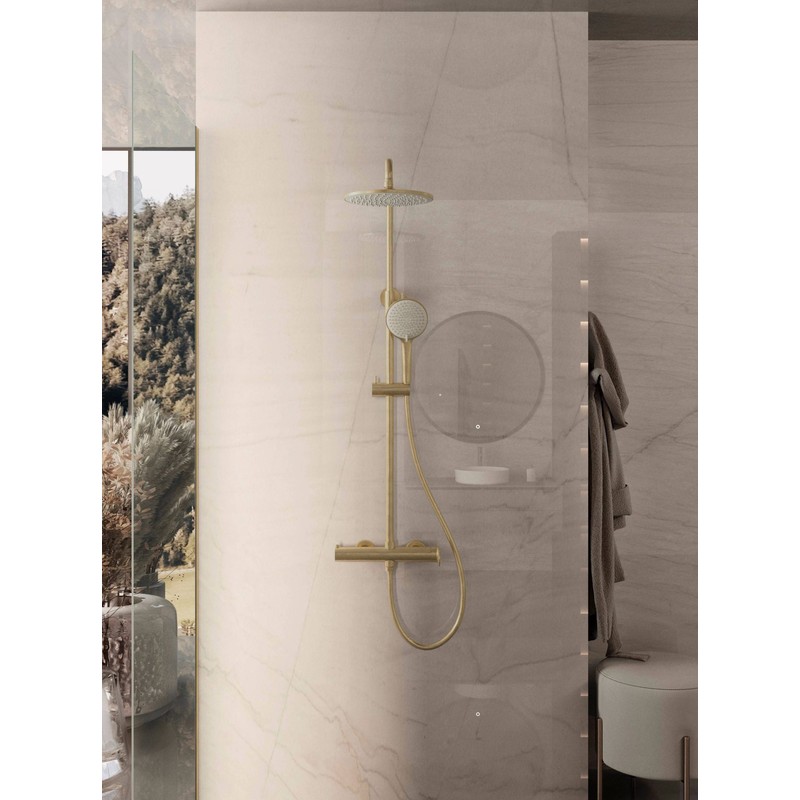 Душевая стойка Vincea  Rondo VSFS-1R0BG без излива, брашированное золото
