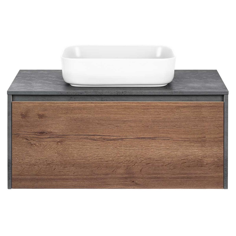 Тумба под раковину Vincea Mesa 100 VMC-2MS100TB подвесная T.Oak Beton