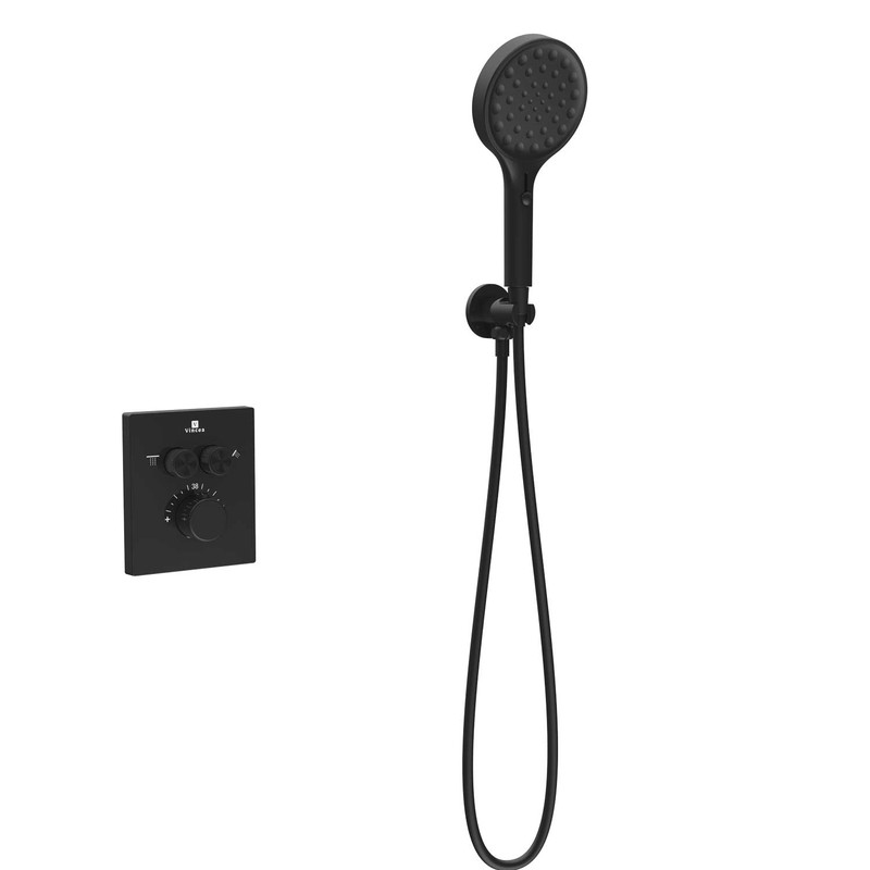 Душевой комплект Vincea  Inspire VSFW-3I21MT3MB встраиваемый, термостатический, двухрежимный, черный