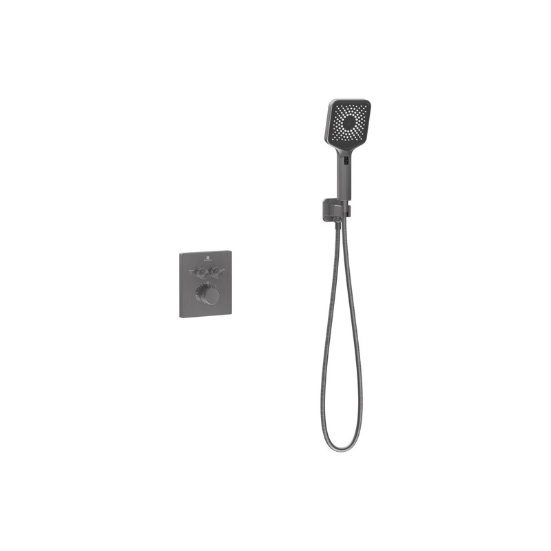 Душевой комплект Vincea  Inspire VSFW-3I21MT4GM встраиваемый, термостат, двухрежимный, вороненая сталь