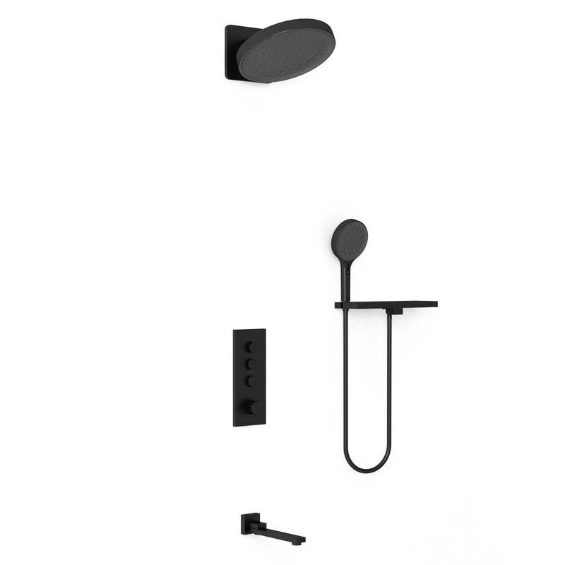 Душевой комплект Vincea  VSFW-433TI3RMB встраиваемый, термостатический, трехрежимный, черный