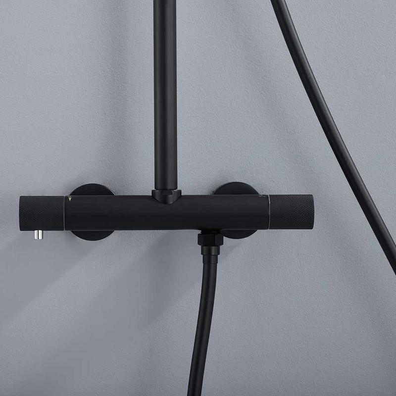 Душевая стойка Vincea  Desire VSFS-1D0TMB термостатическая, черный