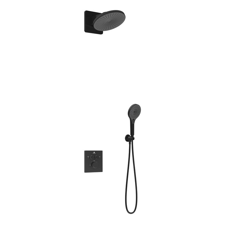 Душевой комплект Vincea  Inspire VSFW-3I21MT5MB встраиваемый, термостат, двухрежимный, черный