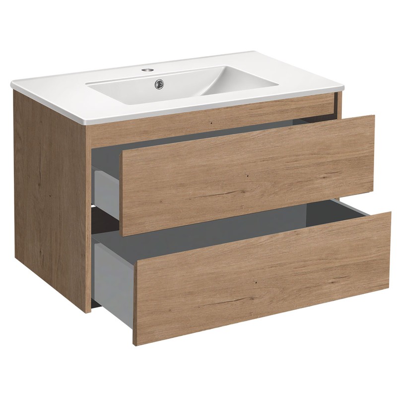 Тумба под раковину Vincea Gio 80 VMC-2G800NO подвесная N.Oak