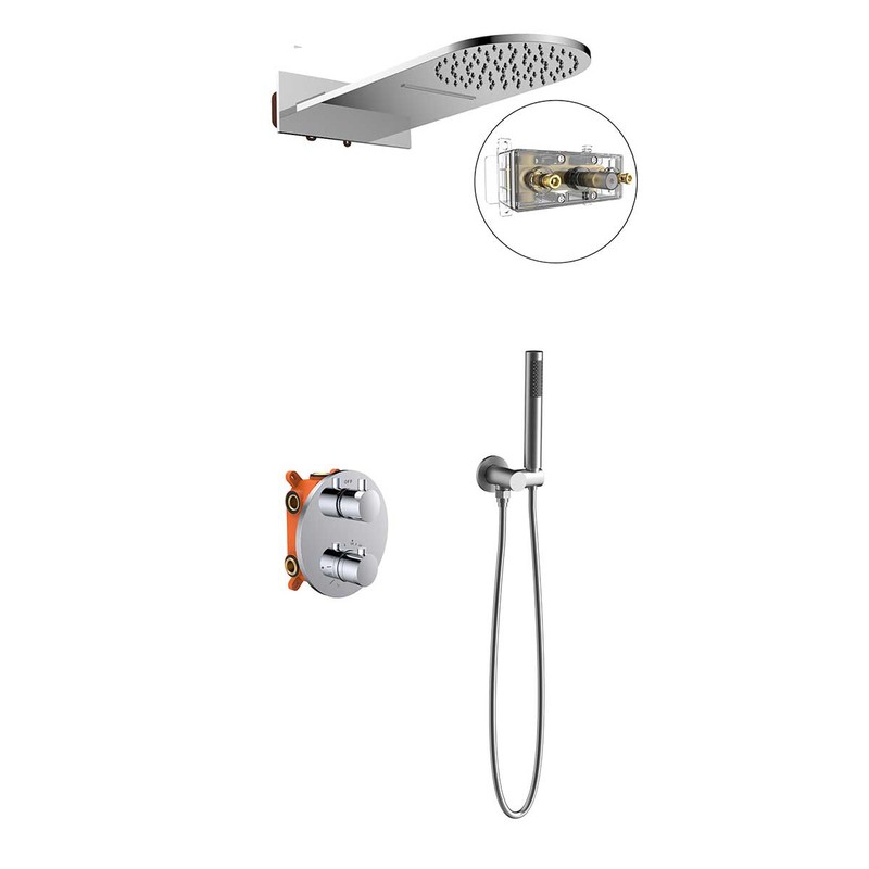 Душевой комплект Vincea  VSFW-104TCH термостатический встраиваемый, двухрежимный, хром