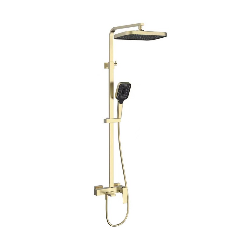 Душевая стойка Vincea  Cube VSFS-4C12BG с изливом, брашированное золото