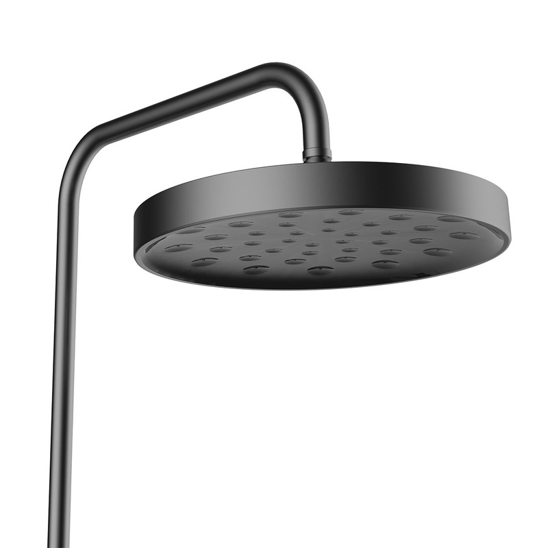 Душевая стойка Vincea  Inspire VSFS-3I12TGM термостатическая с изливом, 30см верх.душ, вороненая сталь