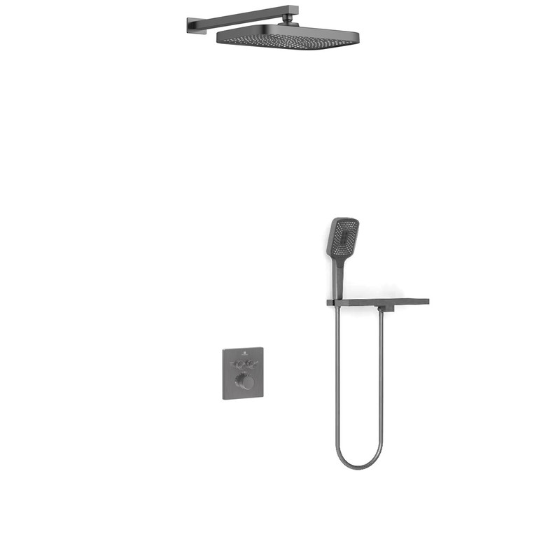 Душевой комплект Vincea  VSFW-321MT1RGM встраиваемый, термостат, двухрежимный, вороненая сталь