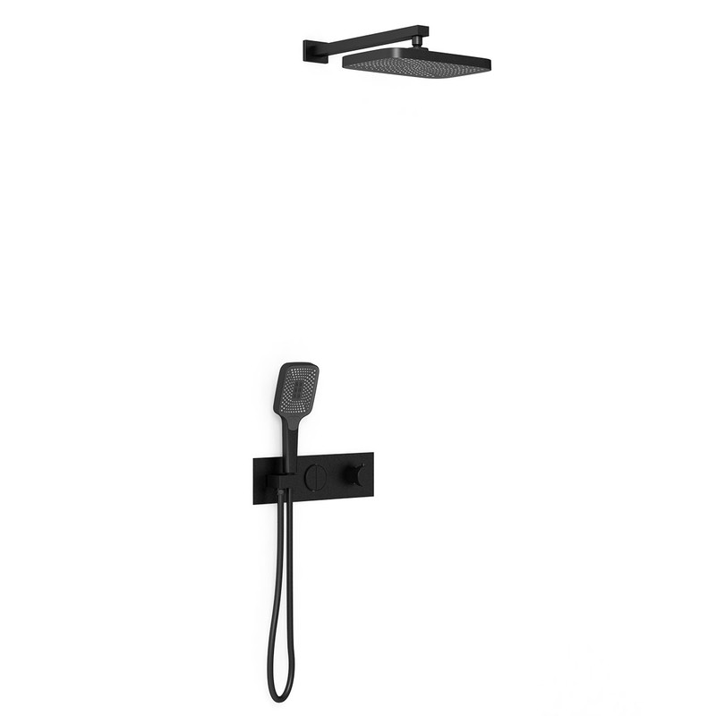 Душевой комплект Vincea  VSFW-422T1MB встраиваемый, термостатический, 2 режима, черный