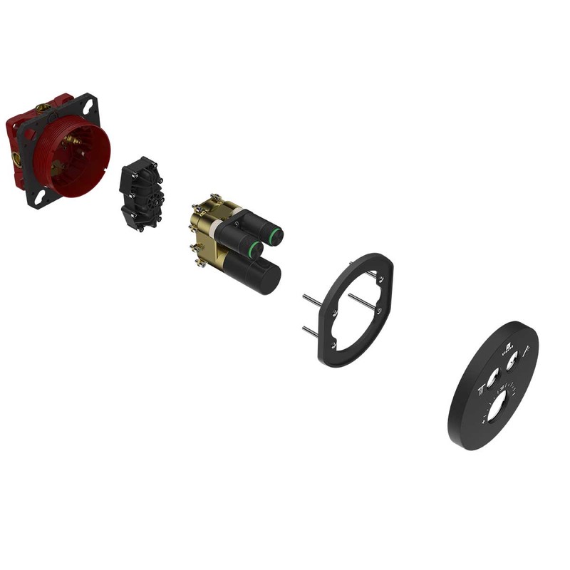 Встраиваемый смеситель для душа Vincea  VSCV-322T-MMB двухфункциональный, термостатический, черный