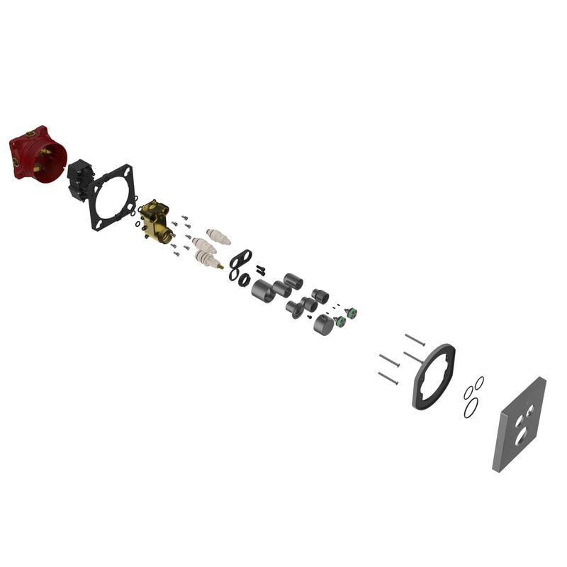 Встраиваемый смеситель для душа Vincea  VSCV-321T-MGM двухфункциональный, термостатический, Черный