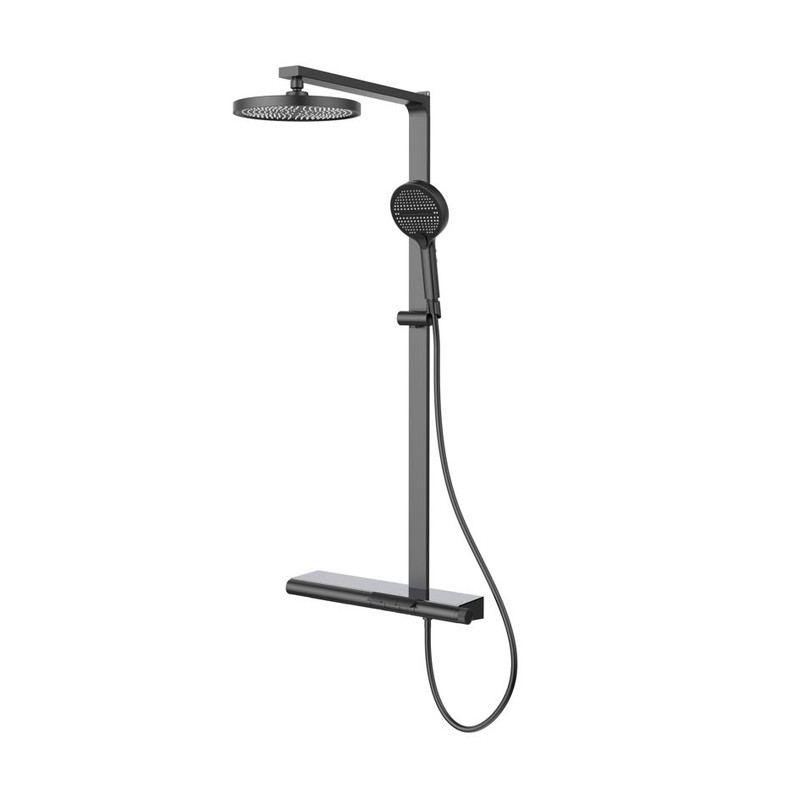 Душевая стойка Vincea  Aspire VSFS-4AS1GM с изливом, вороненая сталь