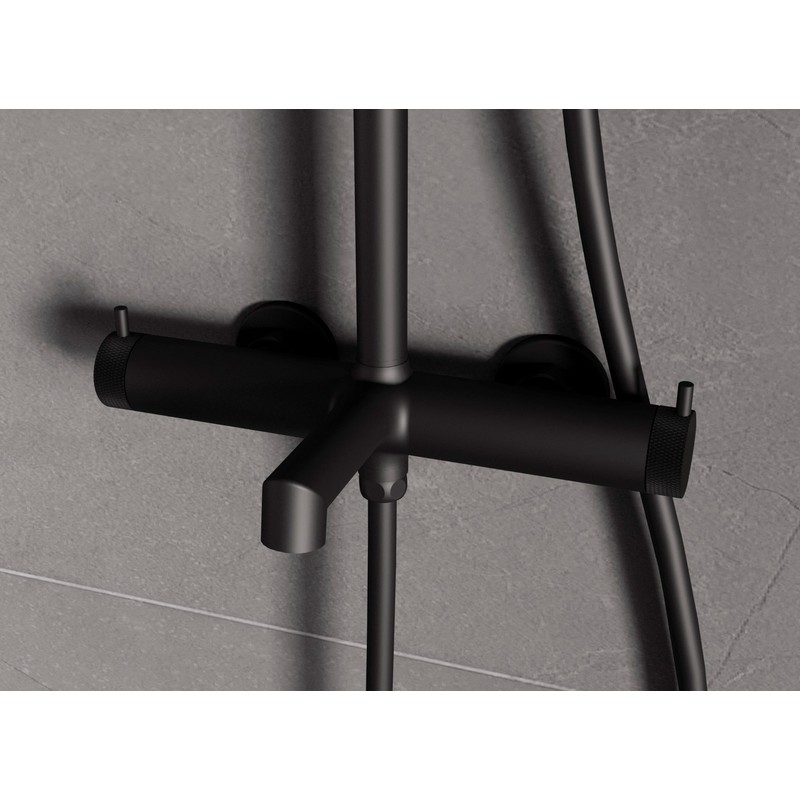 Душевая стойка Vincea  Rim VSFS-2RM1MB с изливом, черный матовый