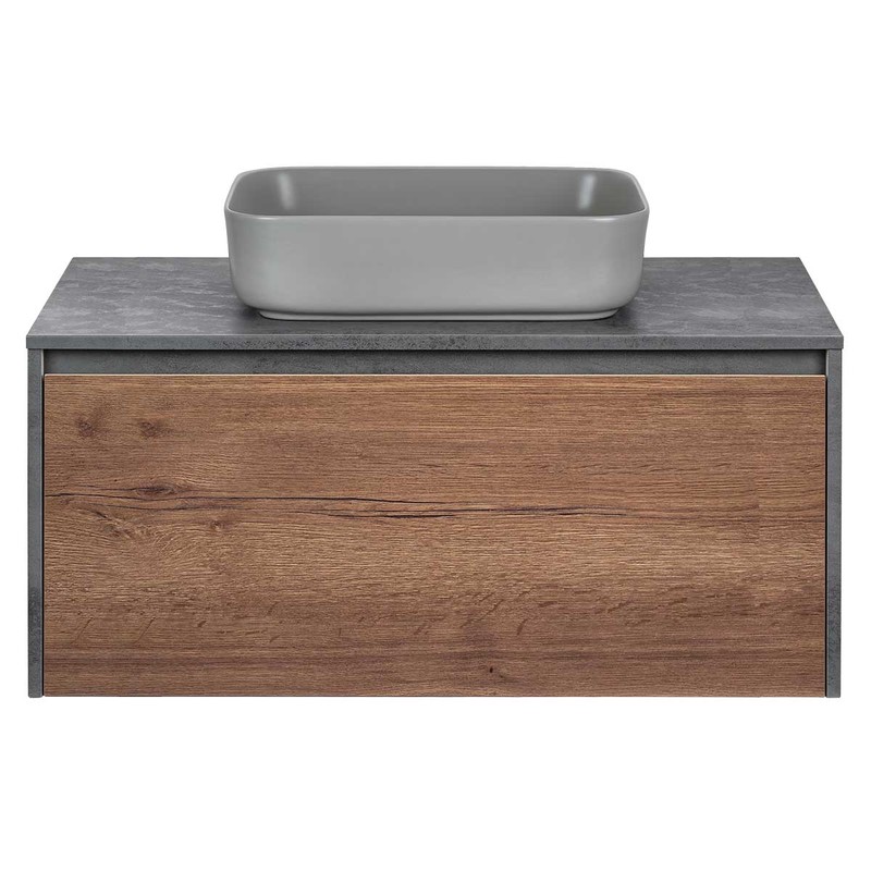 Тумба под раковину Vincea Mesa 100 VMC-2MS100TB подвесная T.Oak Beton