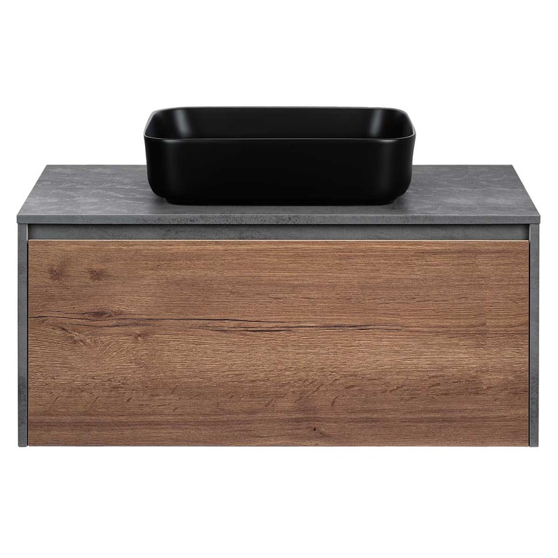 Тумба под раковину Vincea Mesa 100 VMC-2MS100TB подвесная T.Oak Beton