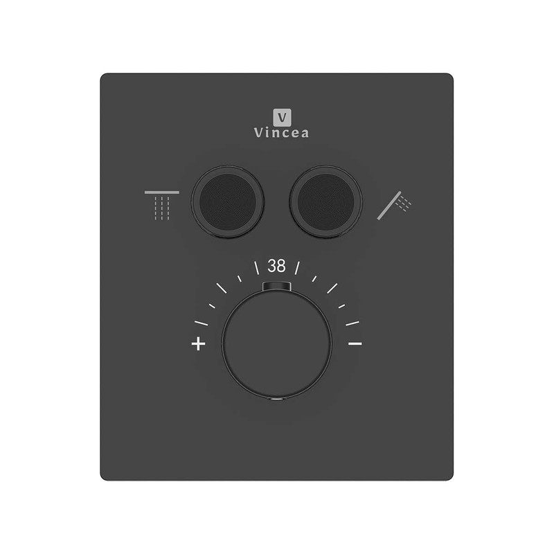 Душевой комплект Vincea  Inspire VSFW-3I21MT1MB встраиваемый, термостатический, двухрежимный, черный