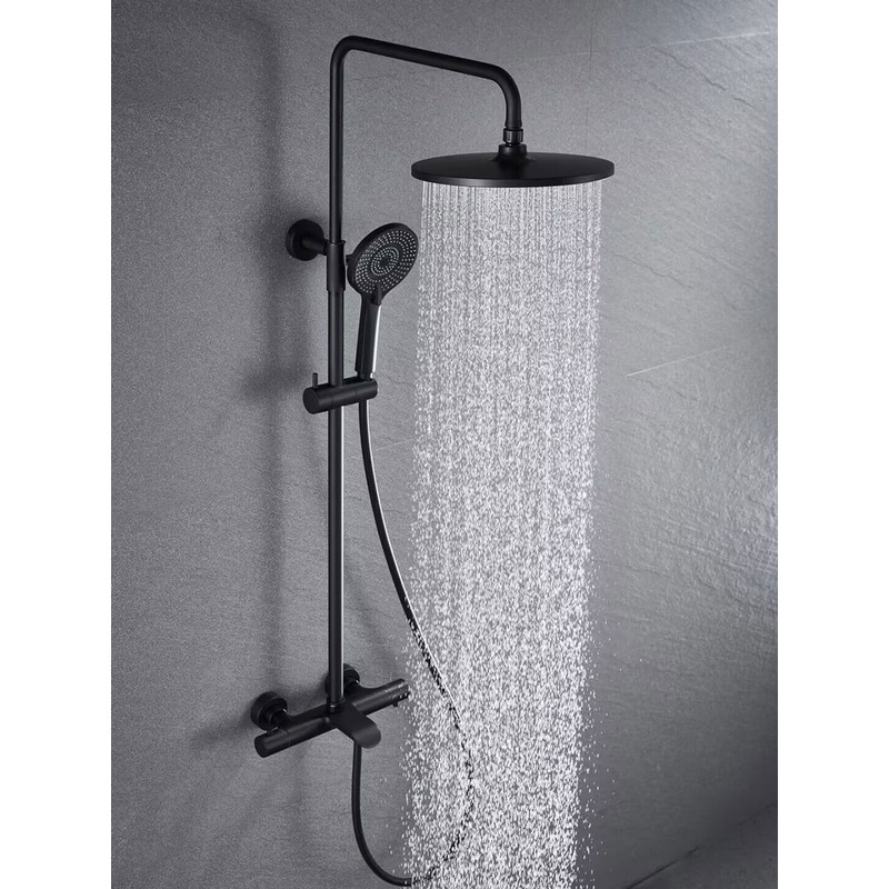 Душевая стойка Vincea  Esse VSFS-1E1TMB термостатическая, черный