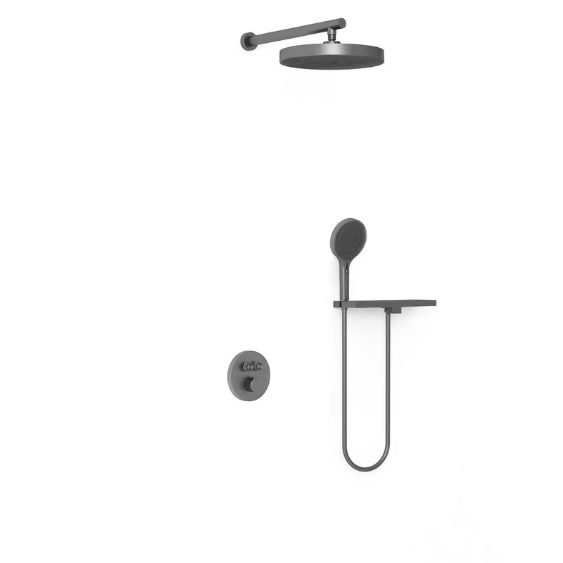 Душевой комплект Vincea  Inspire VSFW-3I22MT2RGM встраиваемый, термостат,  двухрежимный, вороненая сталь