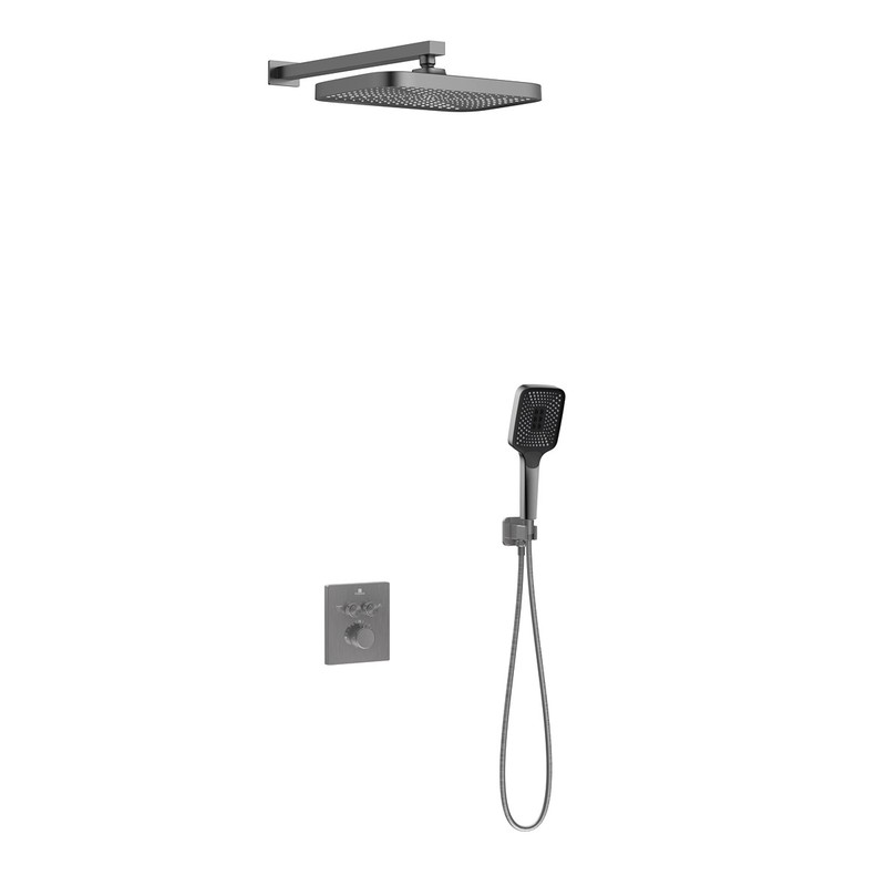 Душевой комплект Vincea  VSFW-321MT1GM встраиваемый, термостат, двухрежимный, вороненая сталь