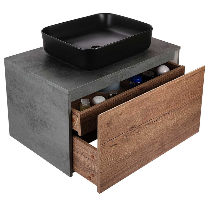 Тумба под раковину Vincea Mesa 80 VMC-2MS800TB подвесная T.Oak Beton