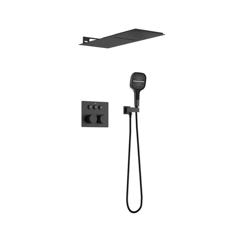 Душевой комплект Vincea  VSFW-401TMB термостатический встраиваемый, трехрежимный, черный