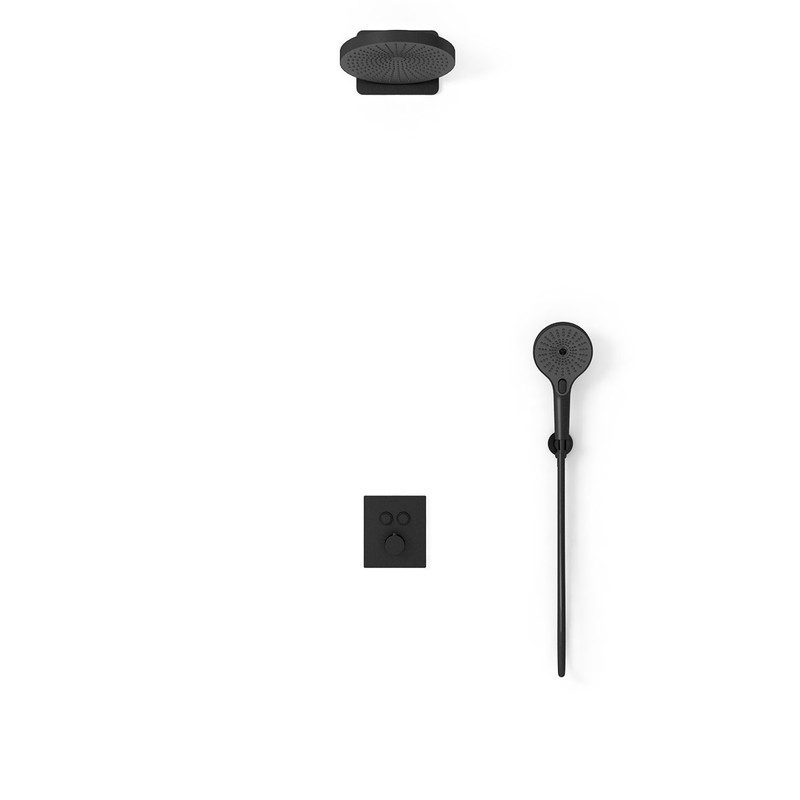 Душевой комплект Vincea  Inspire VSFW-3I21T1MB встраиваемый, термостатический, 2 режима, черный