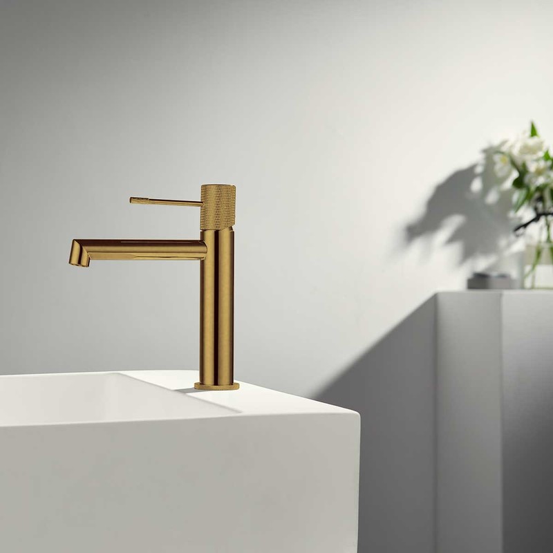 Смеситель для раковины Vincea Desire VBF-1D1BG , брашированное золото