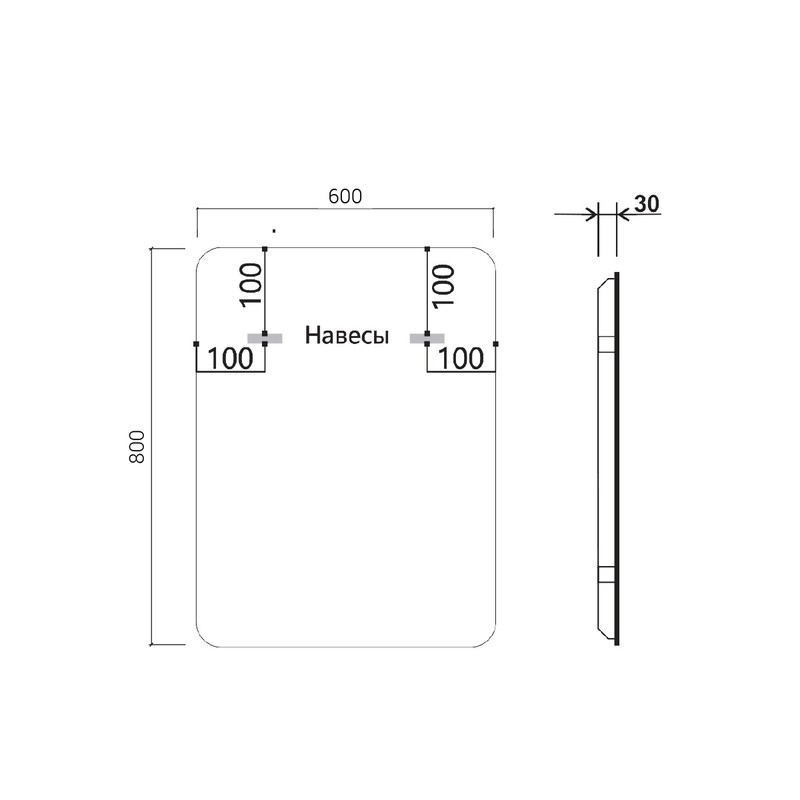 Зеркало LED Vincea  VLM-3VC60-2 60х80 c сенсорным выключателем и диммером, антизапотевание