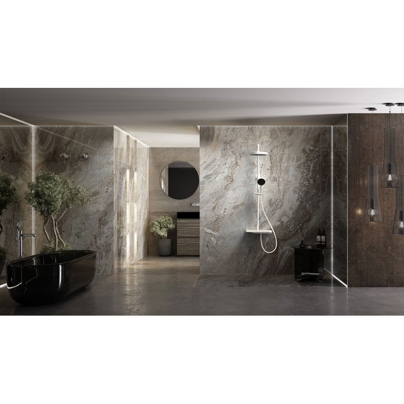 Душевая стойка Vincea  Inspire VSFS-3I12TW термостатическая с изливом, 30см верх.душ, белый