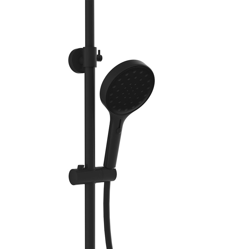 Душевая стойка Vincea  Inspire VSFS-3I12TMB термостатическая с изливом, 30см верх.душ, черный