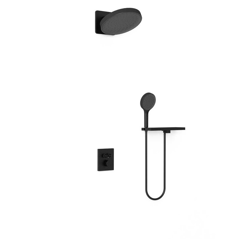 Душевой комплект Vincea  Inspire VSFW-3I21MT3RMB встраиваемый, термостатический, двухрежимный, черный