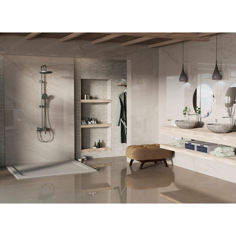 Душевая стойка Vincea  VSFS-413GM с изливом, вороненая сталь