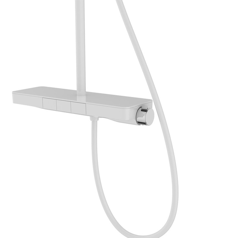 Душевая стойка Vincea  Inspire VSFS-3I12TW термостатическая с изливом, 30см верх.душ, белый