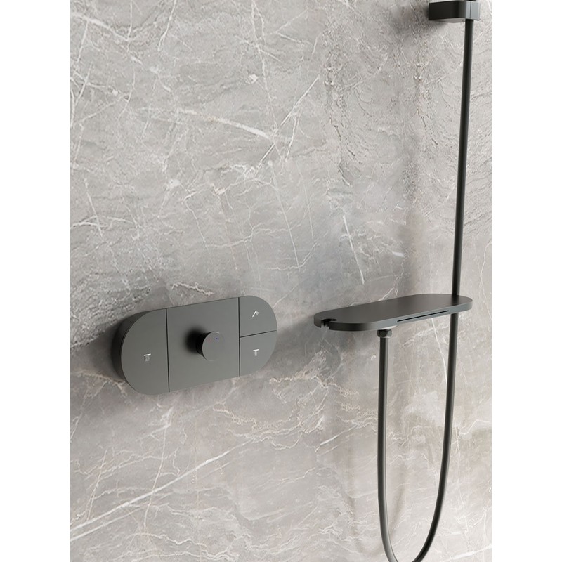 Душевой комплект Vincea  Futura VSFW-2F12TMB термостатический встраиваемый, 3 режима, черный матовый