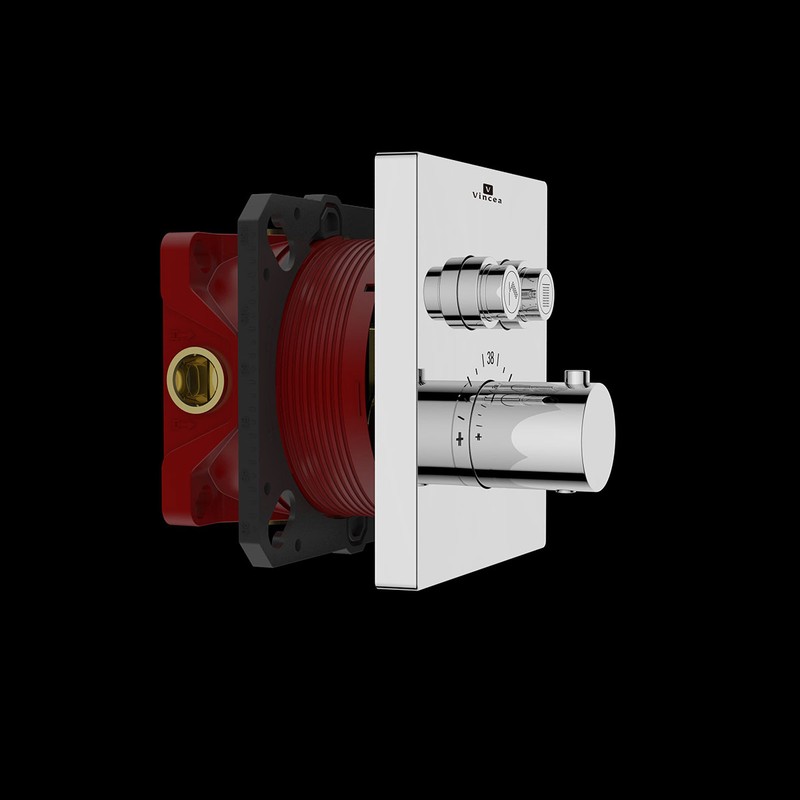 Встраиваемый смеситель для душа Vincea  VSCV-321TCH двухфункциональный, термостатический, хром