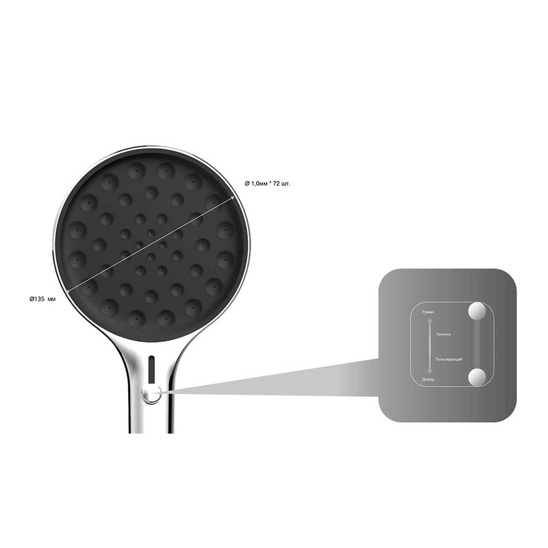 Душевой комплект Vincea  Inspire VSFW-3I22MT3GM встраиваемый, термостат, двухрежимный, вороненая сталь