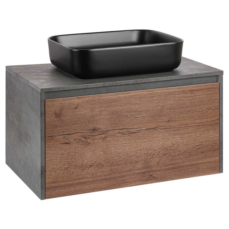 Тумба под раковину Vincea Mesa 80 VMC-2MS800TB подвесная T.Oak Beton