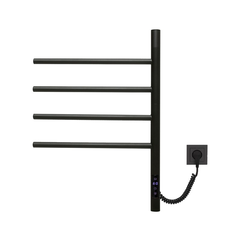 Полотенцесушитель электрический Vincea VTD-1S1CBE 43x60, черный, таймер