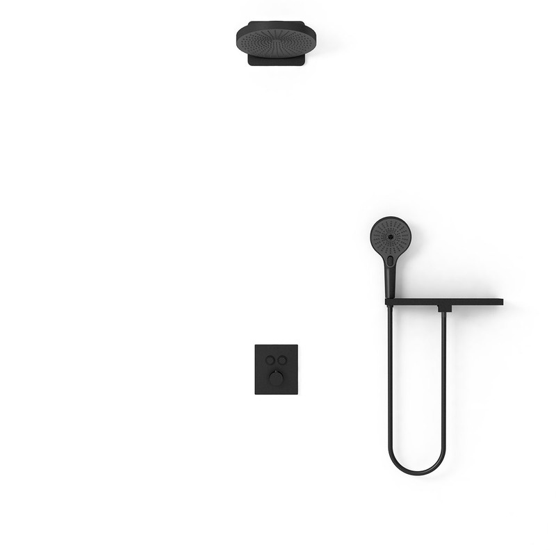 Душевой комплект Vincea  Inspire VSFW-3I21T1RMB встраиваемый, термостатический, 2 режима, черный