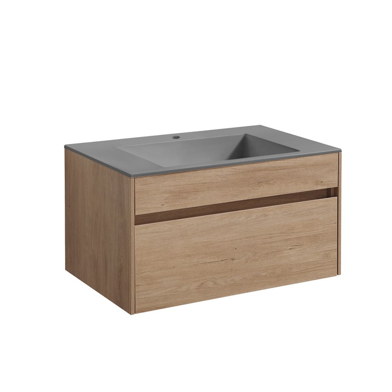 Тумба под раковину Vincea Chiara 80 VMC-2C800NO подвесная N.Oak