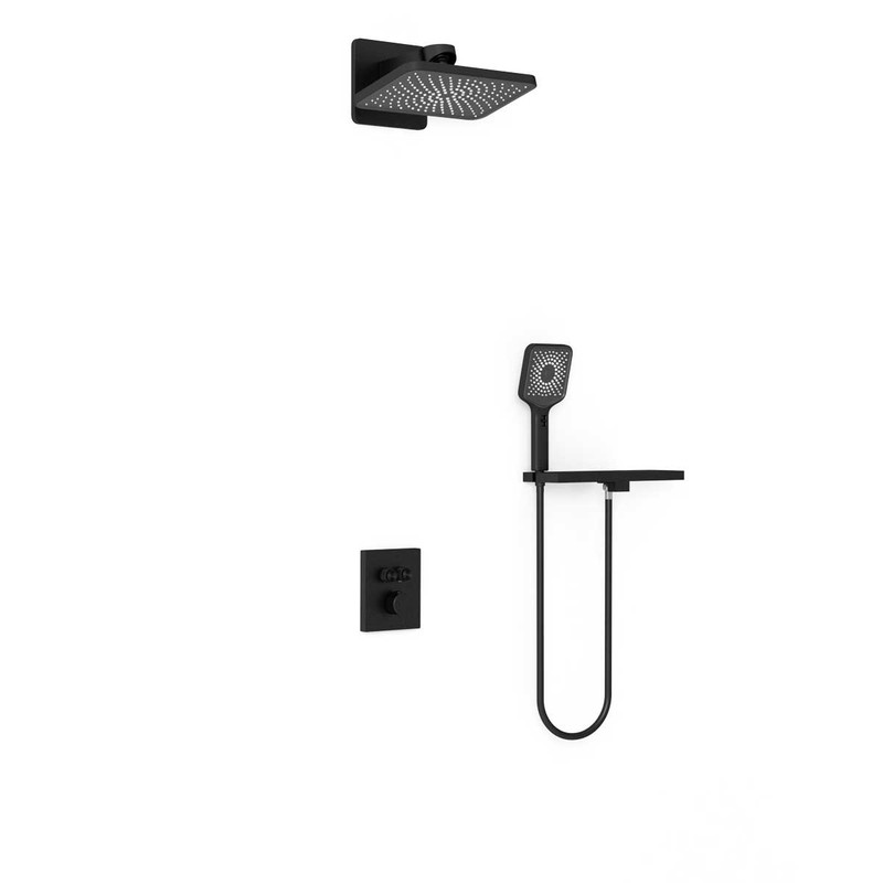 Душевой комплект Vincea  Inspire VSFW-3I21MT4RMB встраиваемый, термостатический, двухрежимный, черный