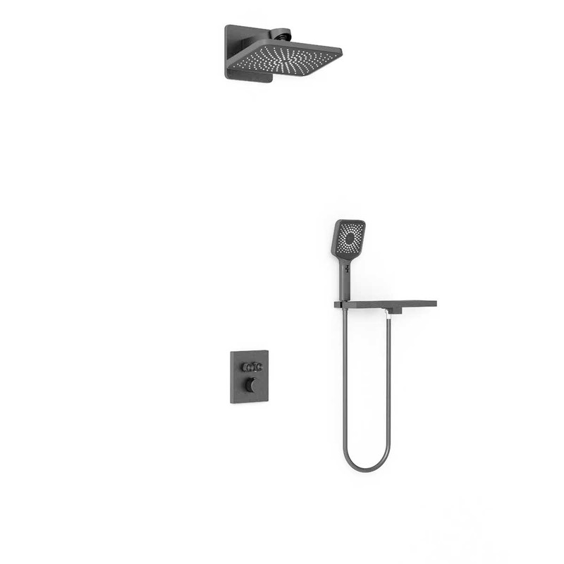 Душевой комплект Vincea  Inspire VSFW-3I21MT4RGM встраиваемый, термостат, двухрежимный, вороненая сталь