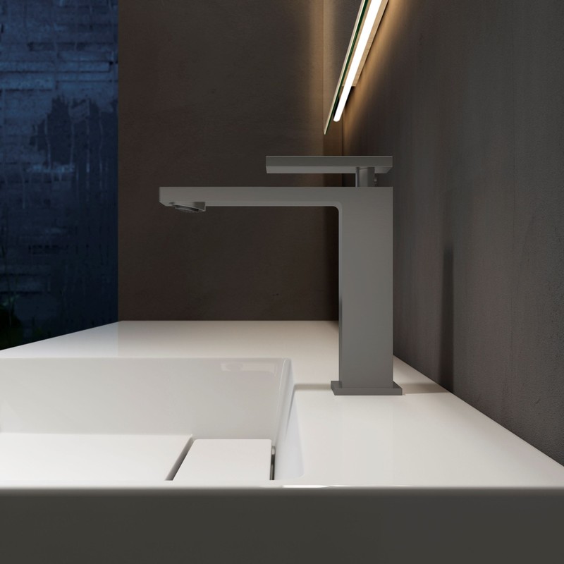 Смеситель для раковины Vincea Dice VBF-2DS1GM , вороненая сталь