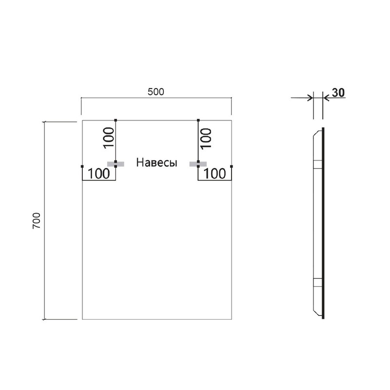 Зеркало LED Vincea  VLM-3VN50B-2 50х70 c сенсорным выключателем и диммером, антизапотевание