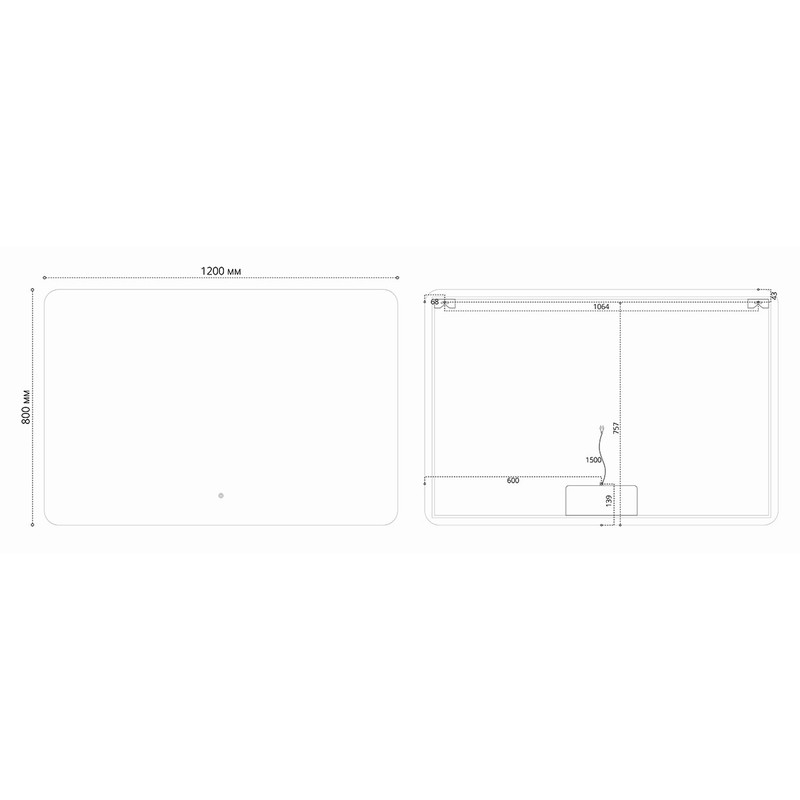 Зеркало LED Vincea  VLM-3BE120 120х80 c сенсорным выключателем и диммером