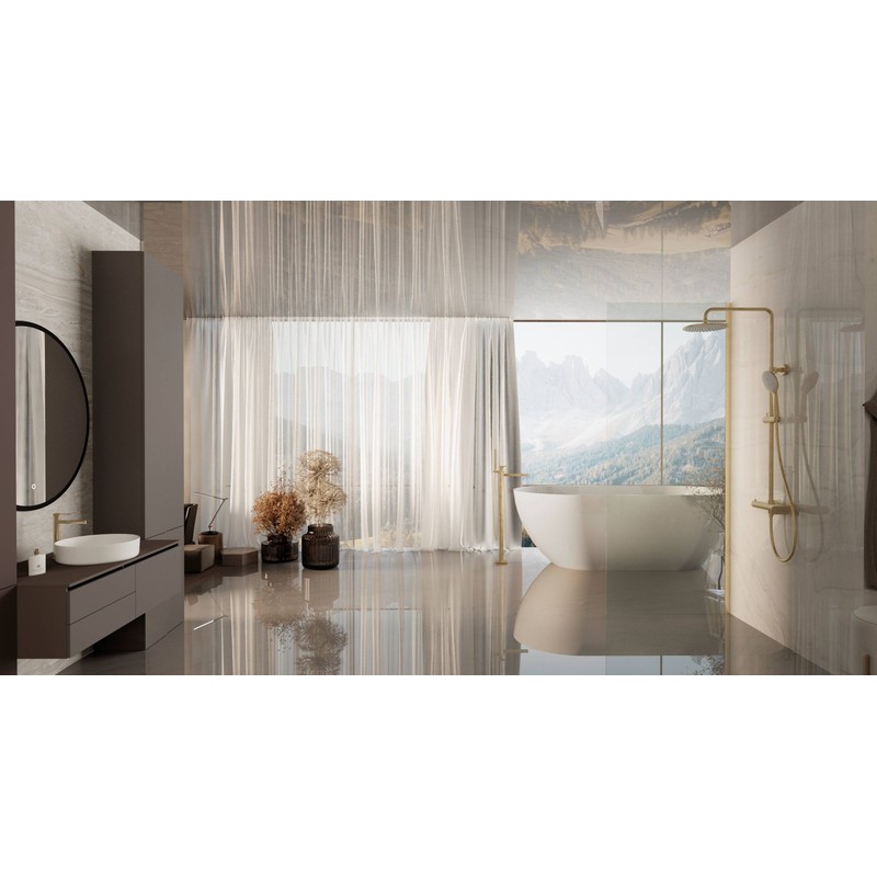 Душевая стойка Vincea  Rondo VSFS-1R0BG без излива, брашированное золото