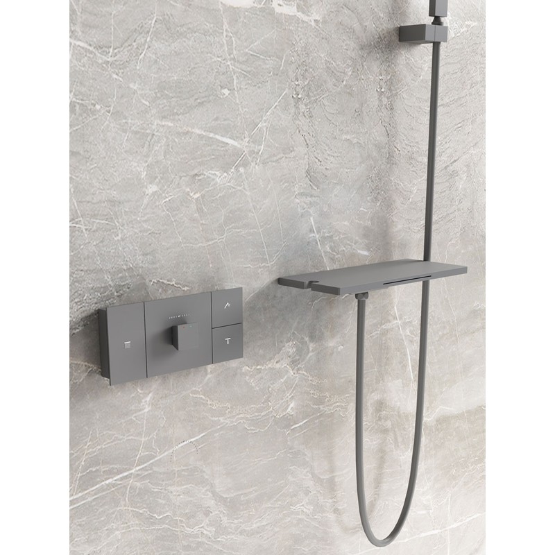 Душевой комплект Vincea  Futura VSFW-2F11TGM термостатический встраиваемый, 3 режима, вороненая сталь