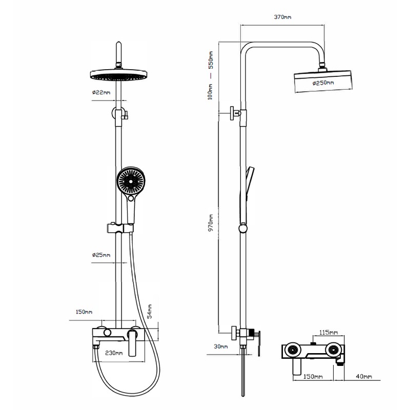 Душевая стойка Vincea  VSFS-413CH с изливом, хром