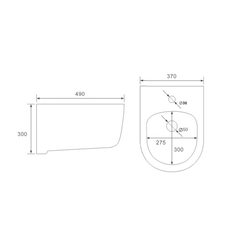 Биде подвесное Vincea Evo VB1-34S белое